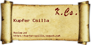 Kupfer Csilla névjegykártya